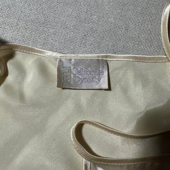 California Dynasty Butter Yellow Satin Lingerie Cami - Picture 3 of 6